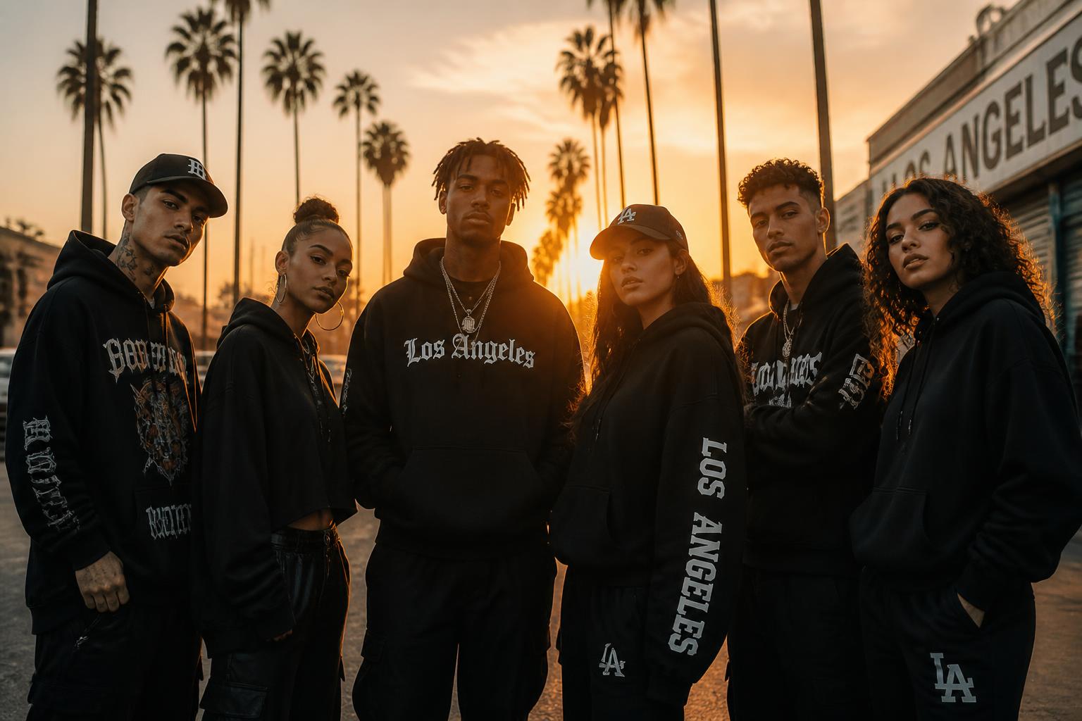 The Hoodgrown team in Los Angeles at sunset